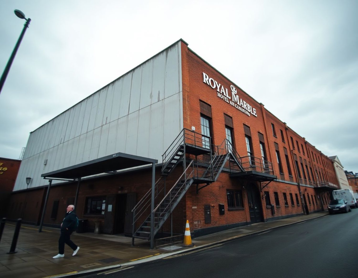 Warehouse exterior by day