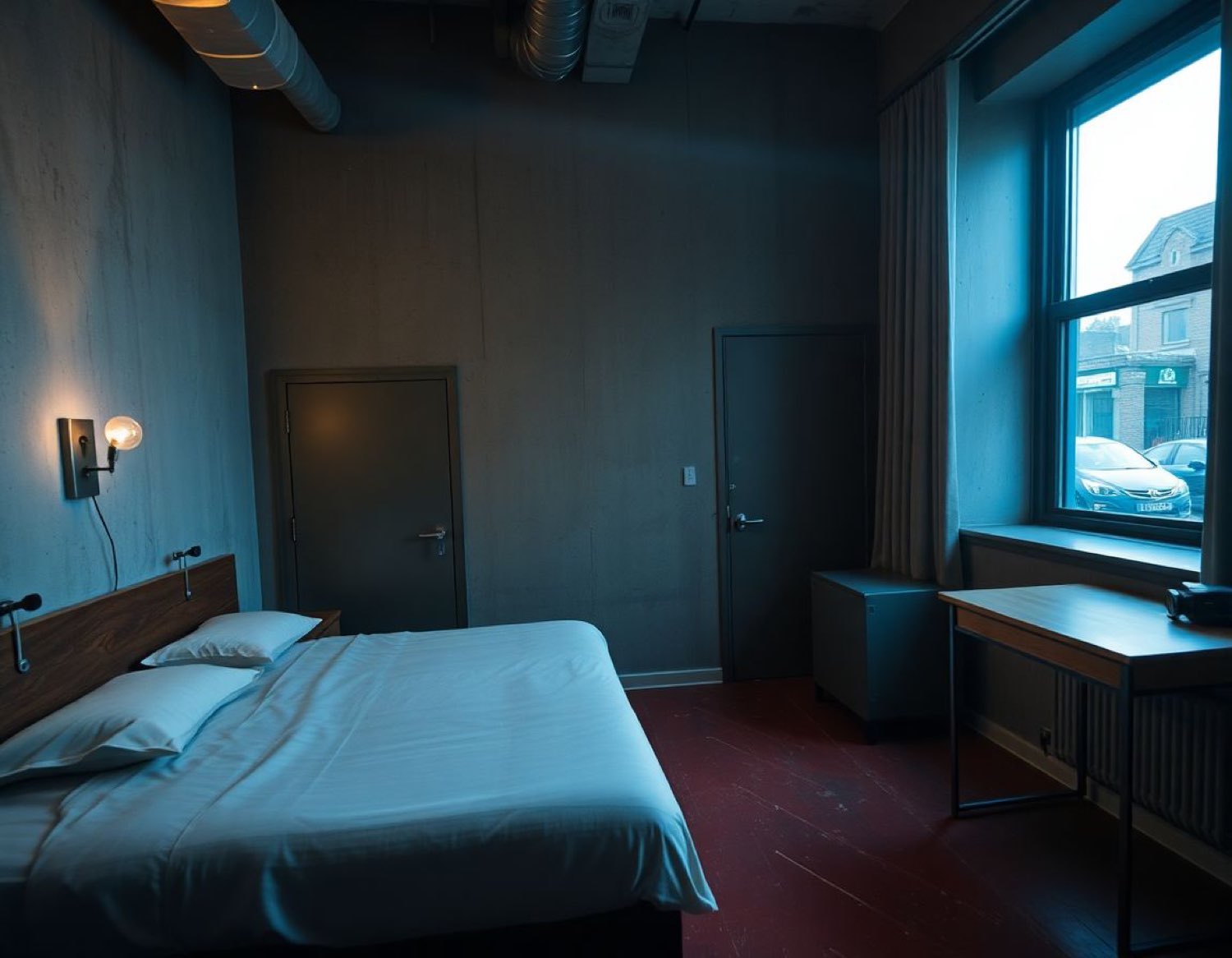 Brutalist suite interior